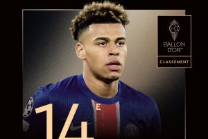 61場(chǎng)16球16助，2025年金球獎(jiǎng)第14名：20歲小將杜埃，生涯首次入圍