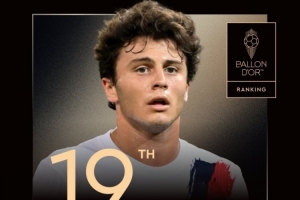 2025年金球獎(jiǎng)第22名：20歲若奧-內(nèi)維斯，生涯首次提名